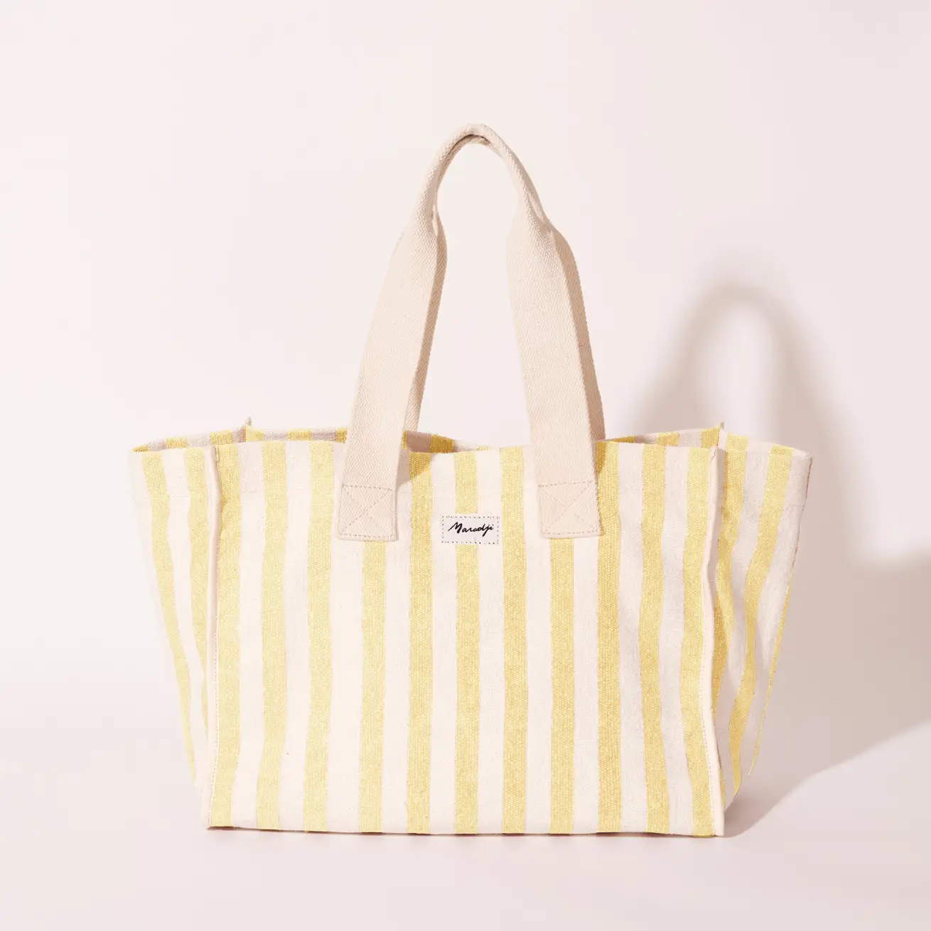 Maradji - Nina Cotton Shopping Bag (Yellow Striped) – Pattino